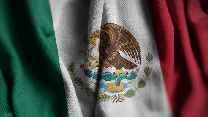 Mexican Flag, Close Up Flag Of Mexico