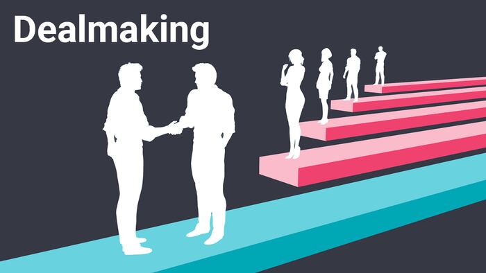 Dealmaking image, people on platform