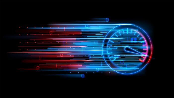 Clock moving fast with blur, high speed concept