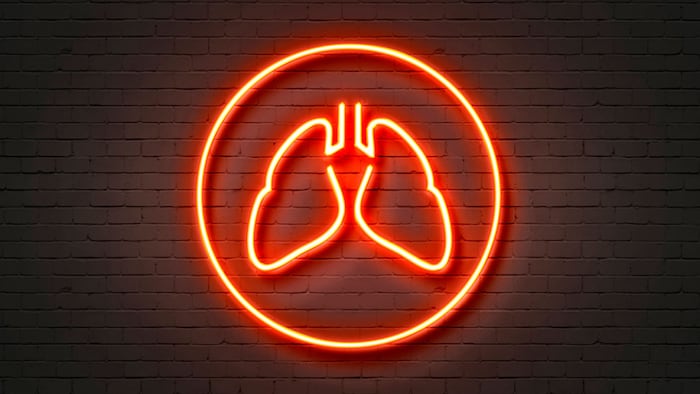 Neon Light Sign Lungs Icon