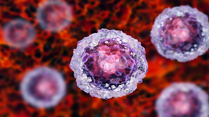 Stem cells on colorful background, 3D illustration
