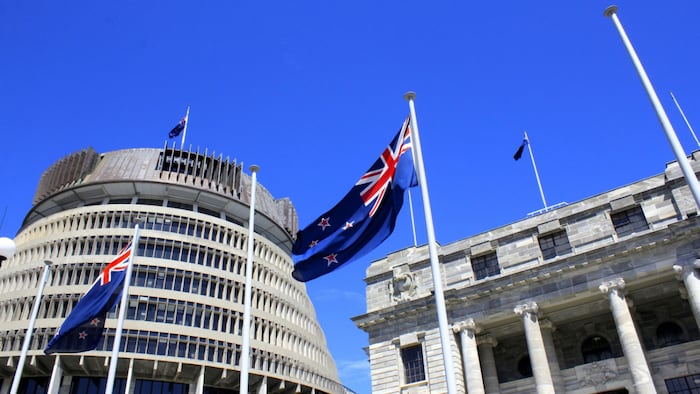 New Zealand's Parliament building in Wellington, NZ.