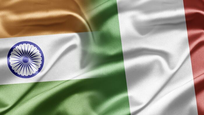 India and Italy flags