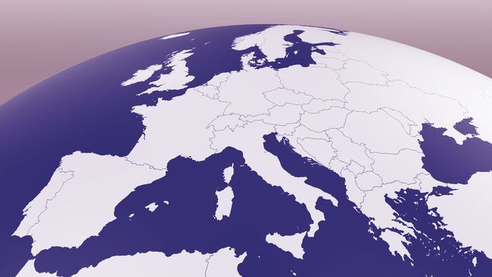 3d render of Europe map Earth globe