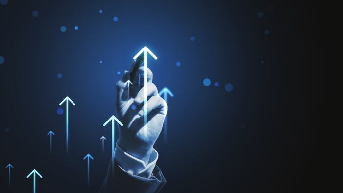 hand with arrows pointing upwards