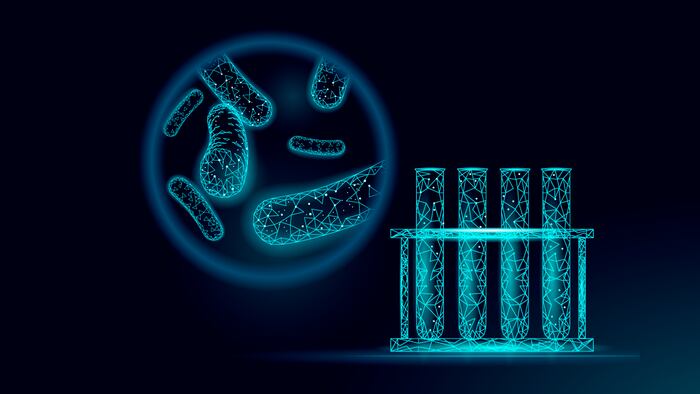 Test tube of bacteria; 3D low poly render