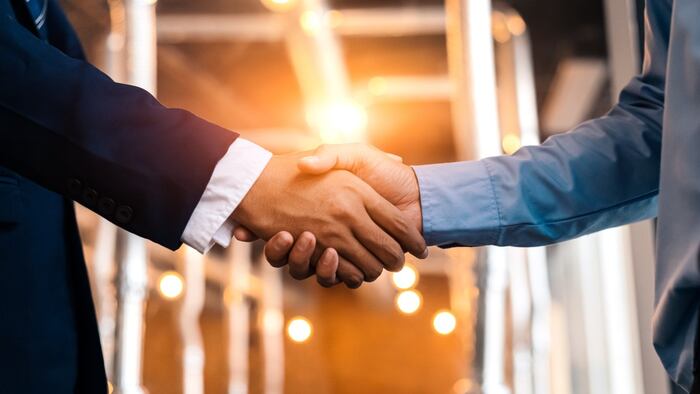 Close up of shaking hands