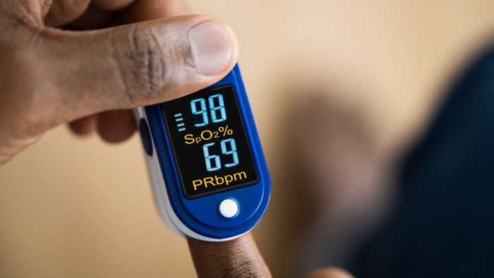pulse oximeter on a finger