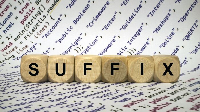 the word suffix on cubes