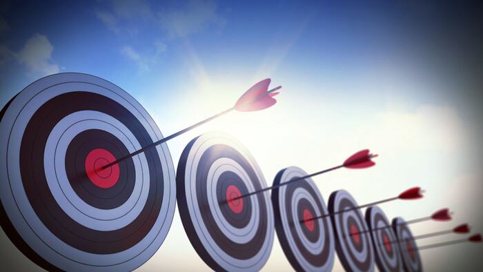 Targets hit in the center by arrows