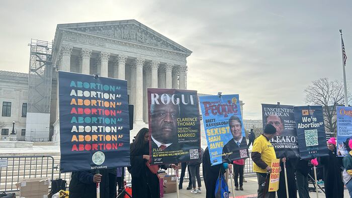 protestors outside Supreme Court
