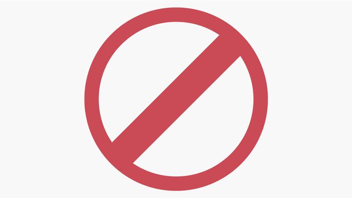 Forbidden sign on white background.