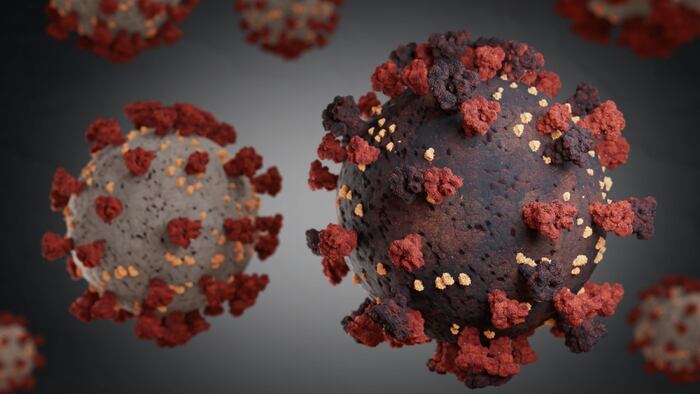 new variant and mutation of coronavirus, covid 19 strain, virus protein infection, 3D Illustration