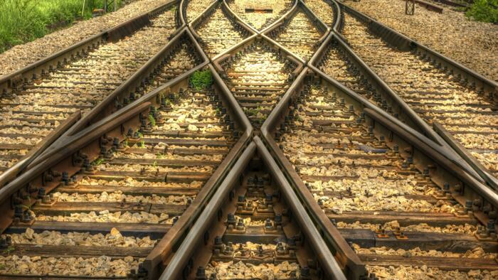 Railroad tracks crossing