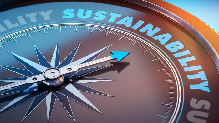 Sustainability Compass Arrow Word