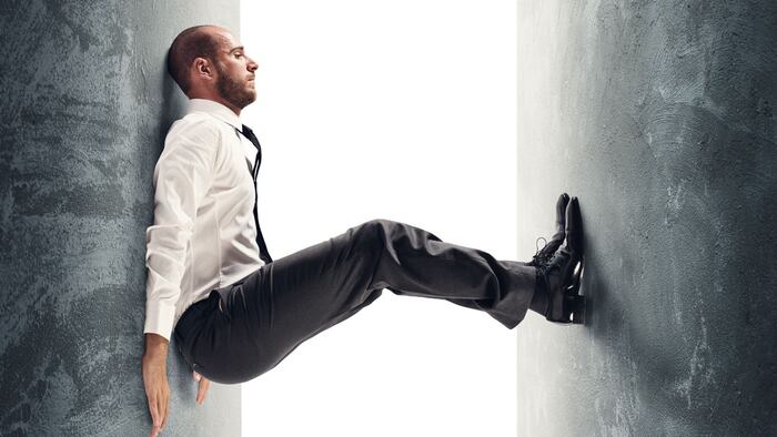 Concept of a stressed businessman under pressure