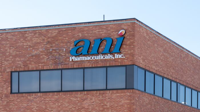 Close up of ANI sign at their Canadian head office in Oakville