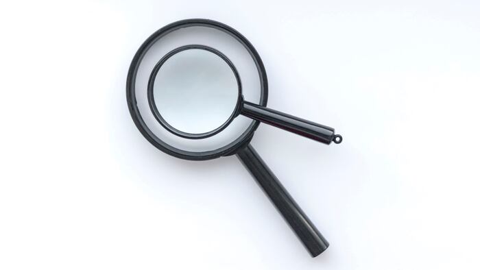 Two Magnifying Glasses Big Large Small