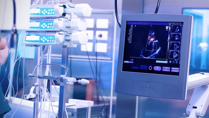 Ultrasound machine in a modern operating laboratory.