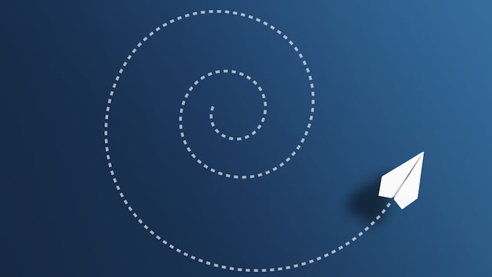 Paper plane spiral
