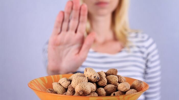 Peanut allergy concept