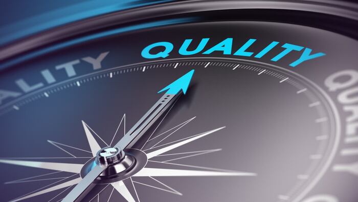 Dial pointing to quality