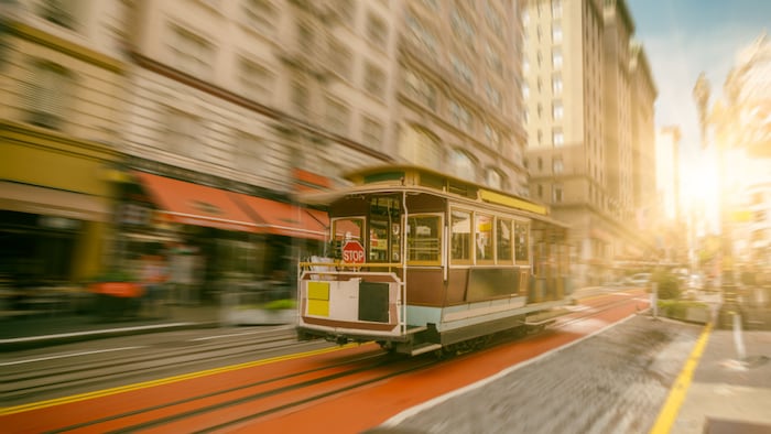 speeding cable car
