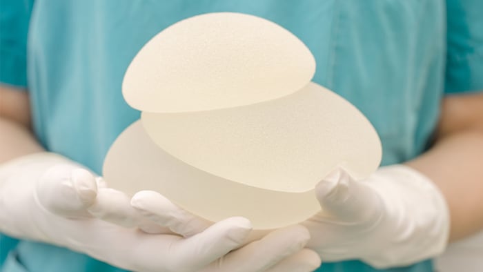Silicone breast implant