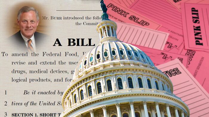 SEN. BURR IS SUGGESTING THAT HIS STRIPPED-DOWN, ‘CLEAN’ USER FEE BILL MAY BE THE BEST WAY TO AVOID LAYOFF NOTIFICATIONS AT FDA.