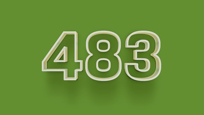 483 3D numbers green background