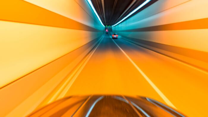 car racing in tunnel