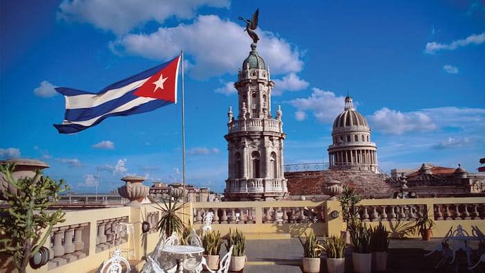 Cuba Plaza With Flag
