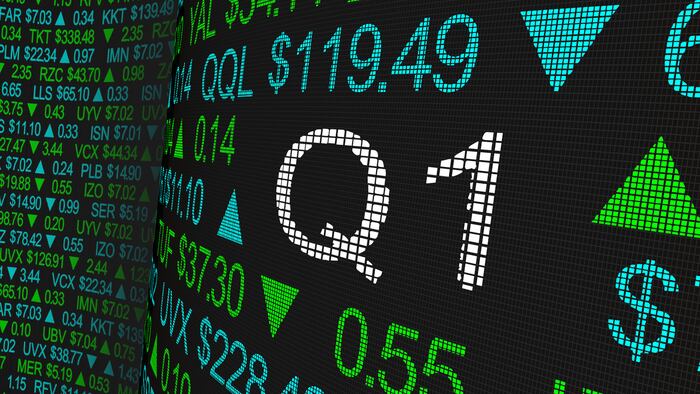 Q1 1st First Quarter Period Stock Market Ticker Words 3d Illustration
