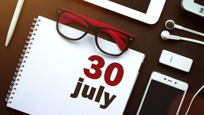 30 July Date Notepad Office