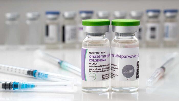 Expensive medicine in the world. Onasemnogene Abeparvovec-Xioi Zolgensma, sold under the brand name Zolgensma with several syringes.