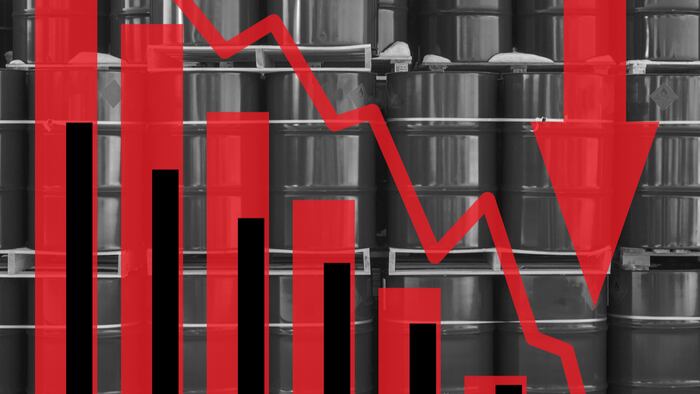 Values decline of oil