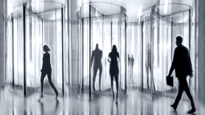 Revolving Doors Executives Blurred