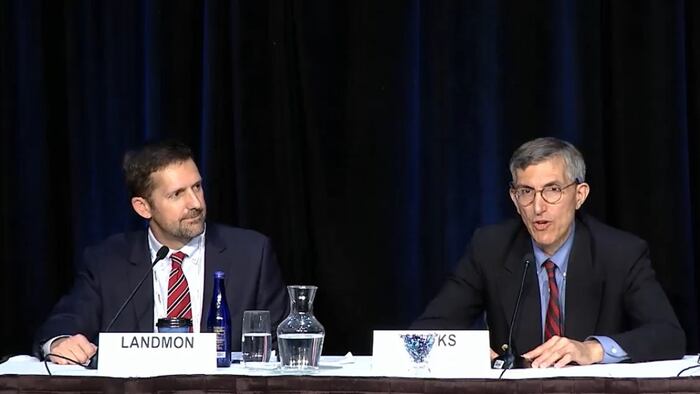 Peter Marks, right, at FDLI annual meeting