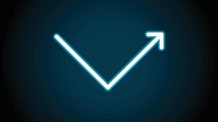 arrow, rebound neon icon