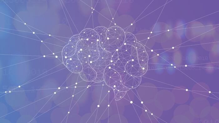 Abstract human brain. Artificial intelligence new technology. Science futuristic background
