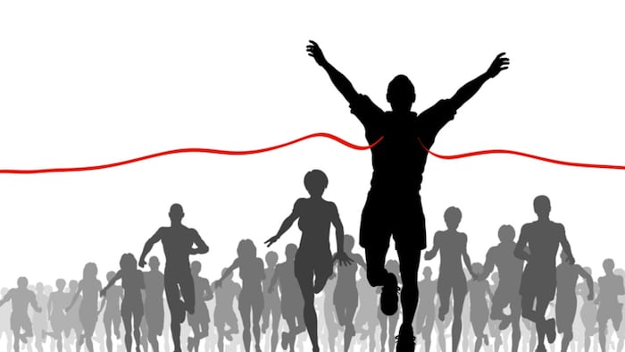 Man Winning Race