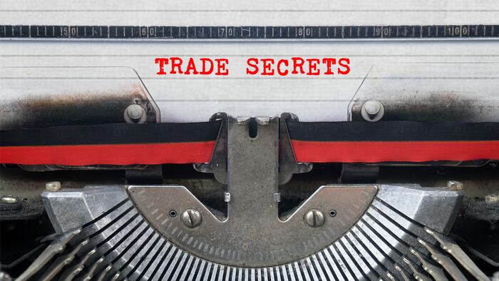 TRADE SECRETS Typed Words On a Vintage Typewriter Conceptual