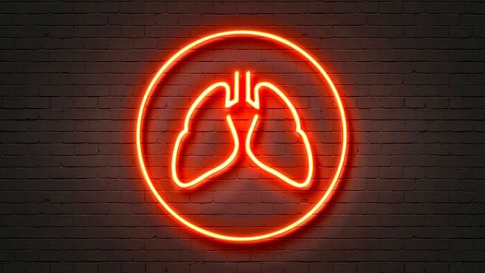 Neon Light Sign Lungs Icon