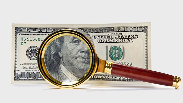 magnified money