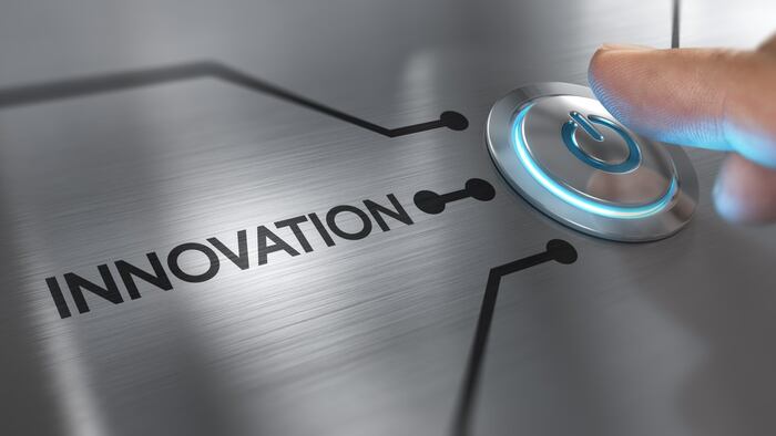 Finger pushing innovation button