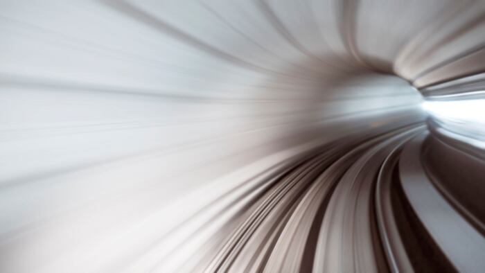 Abstract train tunnel view in high speed