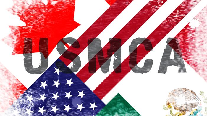 Washington, DC - January 2019: USMCA United States Mexico Canada Agreement Treaty. Political Contract And Deal By Donald Trump - 2d Illustration