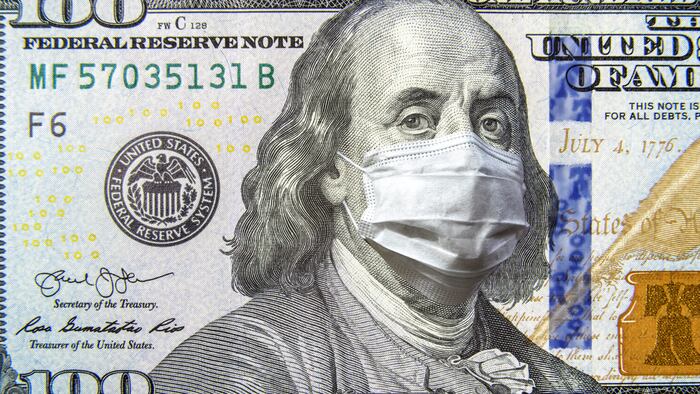 Coronavirus dollar bill