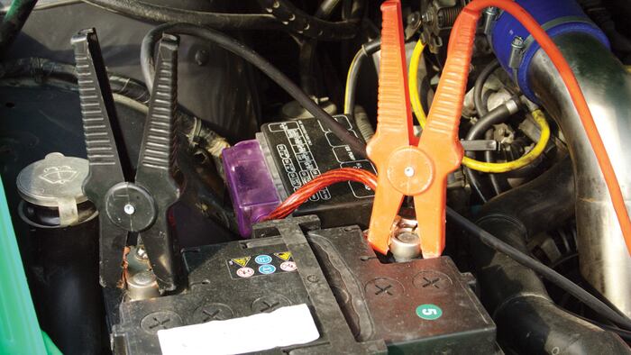 Jumper Cables on auto battery