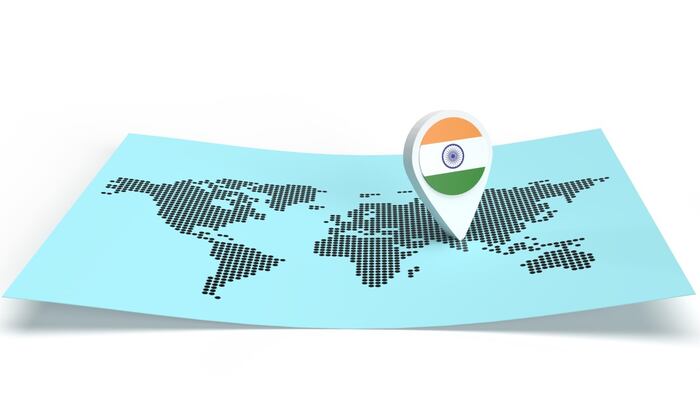India on map
